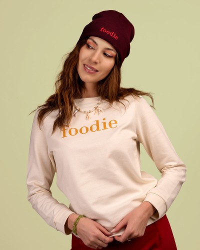 FOODIE - czapka beanie bordowa