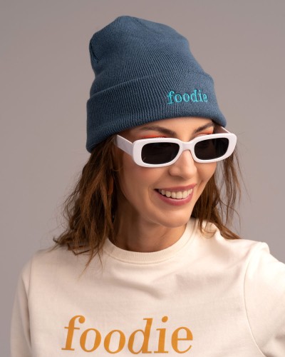 FOODIE - czapka beanie niebieska