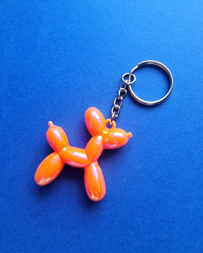 BALLON DOG - Brelok do kluczy dmuchany pies pomarańczowy
