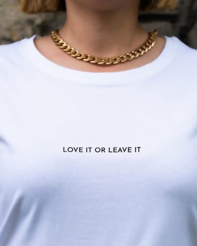 LOVE IT OR LEAVE IT - koszulka damska biała
